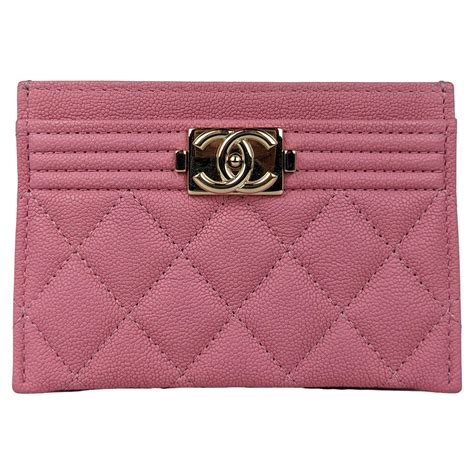 chanel card holder pink caviar|Chanel Pink Caviar Leather CC Card Holder .